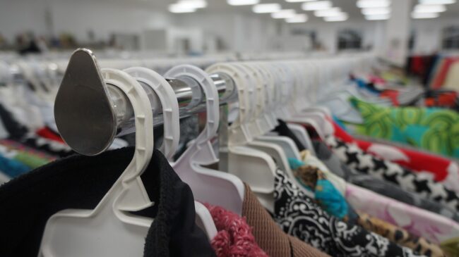 Clothing on hangers