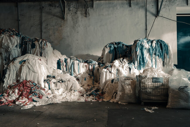 Bins of fabric