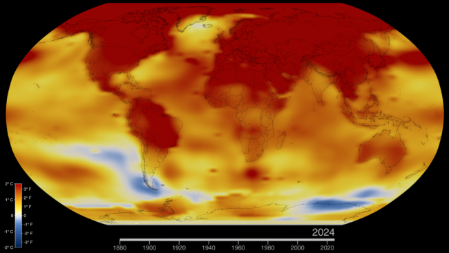 Heat map of the world.