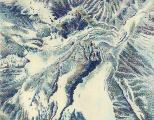Pencil drawing of glacier