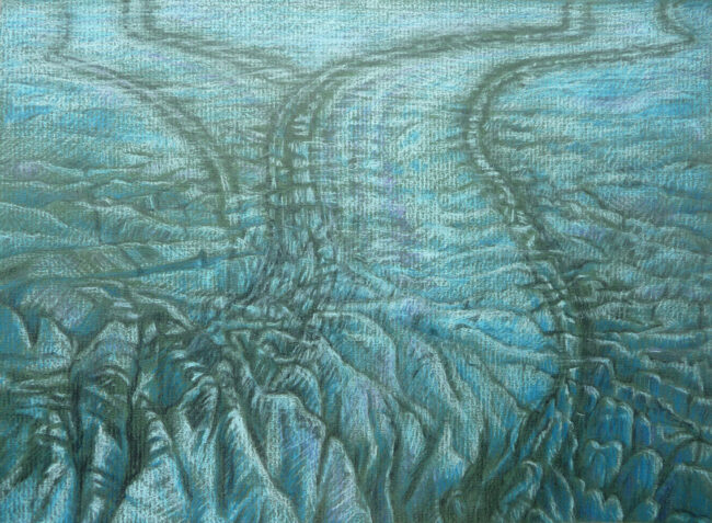 Pencil drawing of glacier