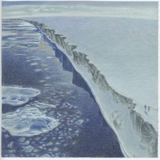 Pencil sketch of glacier