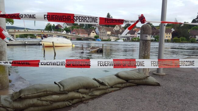 Flooding with caution tape