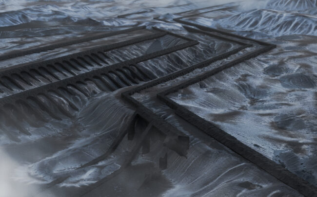 Rendering of a hypothetical lava molding facility