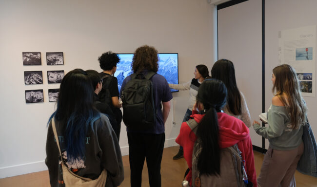 Students on a tour in art gallery