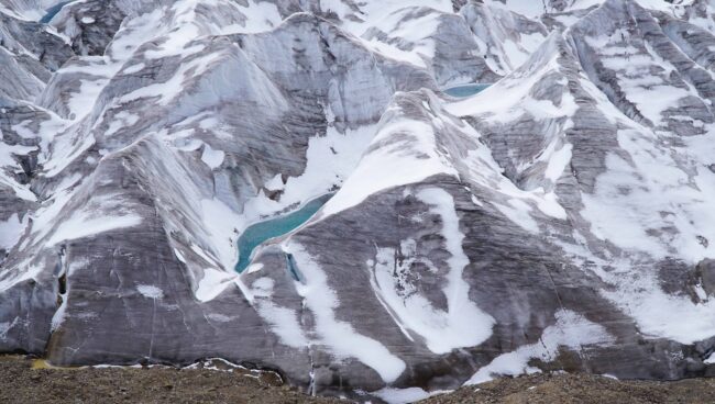 Photograph of snowy mountain area