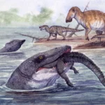 Giant sea monsters lived in rivers at the end of the dinosaur age